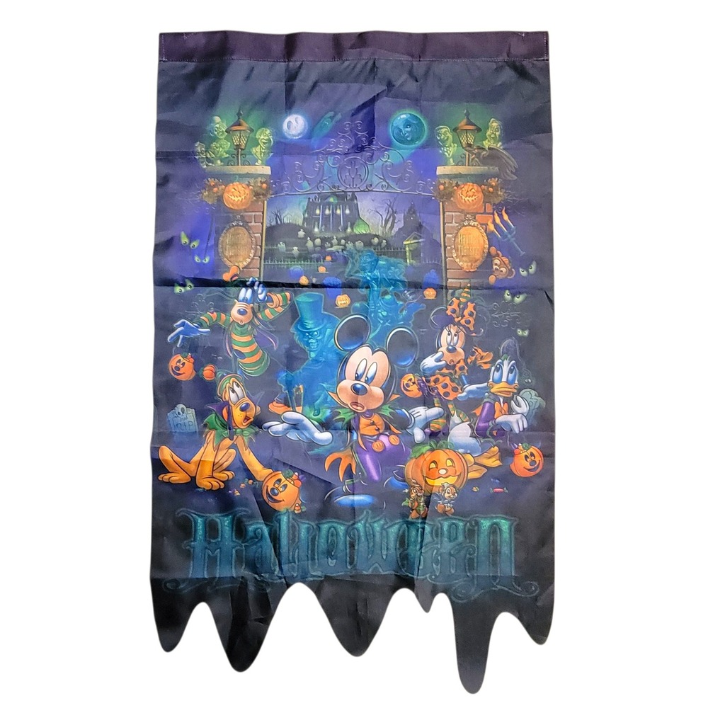 Disney Parks Haunted Mansion‎ Halloween Garden Flag Banner Mickey Mouse Decor